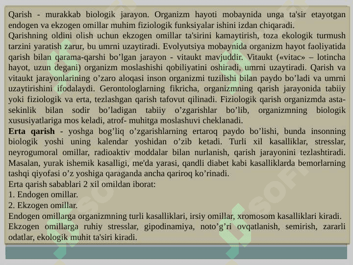 Qariyalar salomatligining hususiyatlari 4
