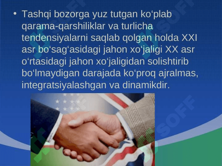 Xalqaro iqtisodiy integratsiyasining mazmuni va mohiyati 8