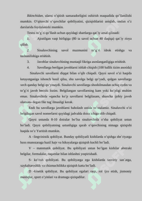 Qobiliyatni psixodiagnostika qilishQobiliyatni psixodiagnostika qilish 3