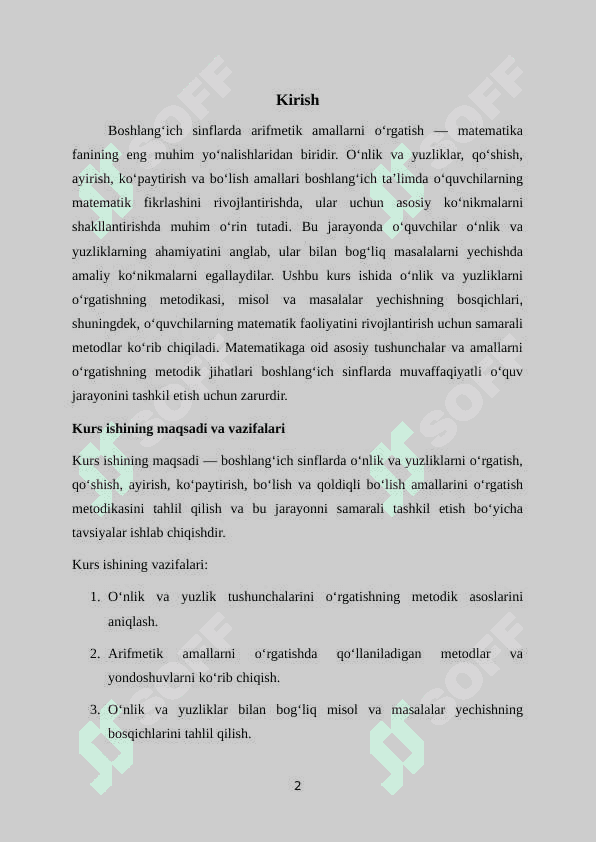 O‘nlik va Yuzlik mavzusida misol va masalalar yechishga o‘rgatish metodikasi 2