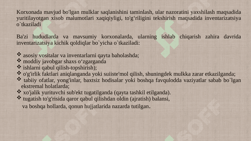 Inventarizatsiya haqida tushuncha va uning ahamiyati,Inventarizatsiya natijalari buxgalteriya schyotlarida aks ettirish 4