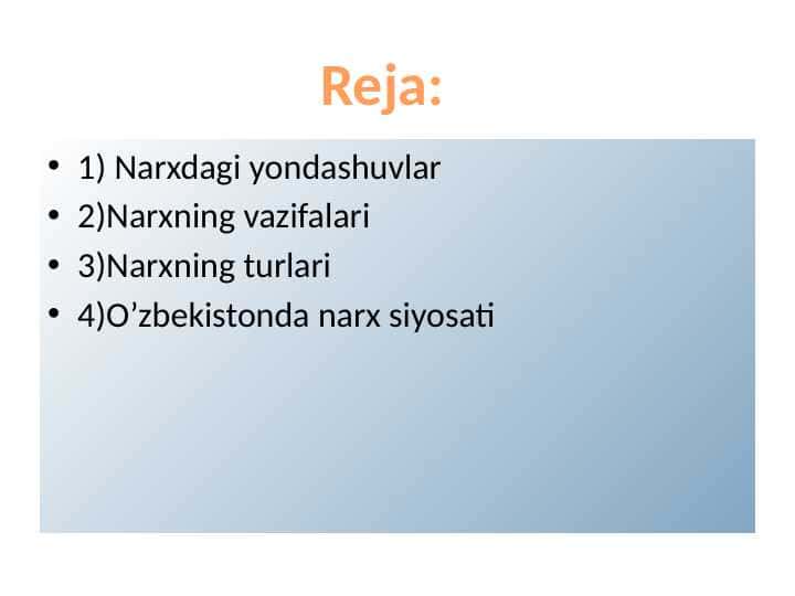 Narxdagi yondashuvlar 1