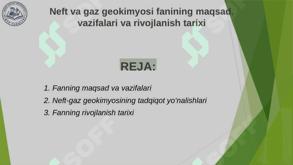 Neft va gaz geokimyosi fanining maqsad, vazifalari va rivojlanish tarixi 2