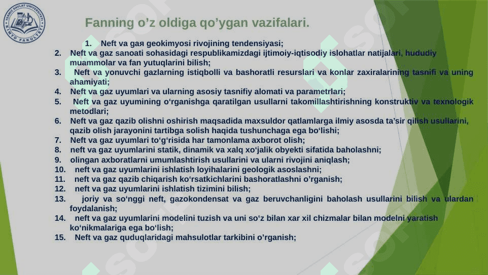 Neft va gaz geokimyosi fanining maqsad, vazifalari va rivojlanish tarixi 3