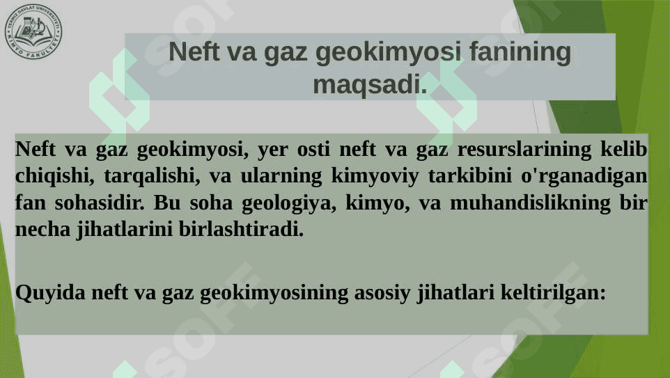Neft va gaz geokimyosi fanining maqsad, vazifalari va rivojlanish tarixi 4