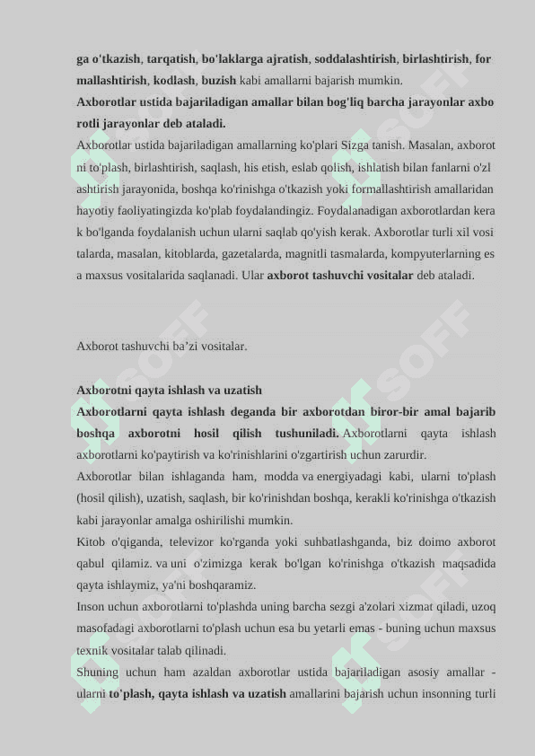 Axborot, uning turlari, xususiyatlari va oʻlchov birliklari 5