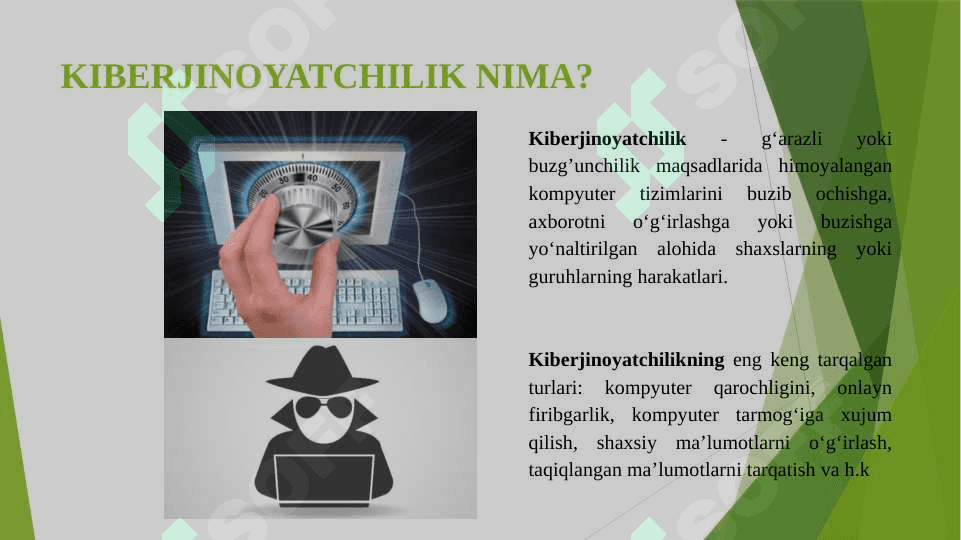 Kiberxavfsizlik asoslari fanidan “Kiberjinoyatchilik, kiberqonunlar va kiberetika” 2