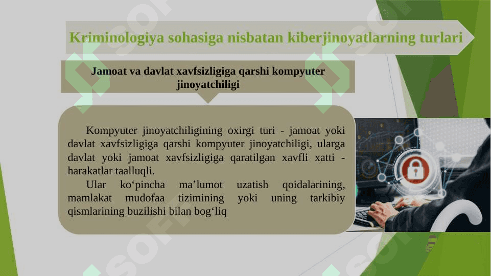 Kiberxavfsizlik asoslari fanidan “Kiberjinoyatchilik, kiberqonunlar va kiberetika” 7