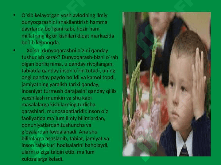 DUNYOQARASH VA UNING TARIXIY TURLARI 3