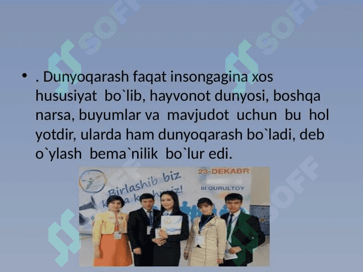 DUNYOQARASH VA UNING TARIXIY TURLARI 6