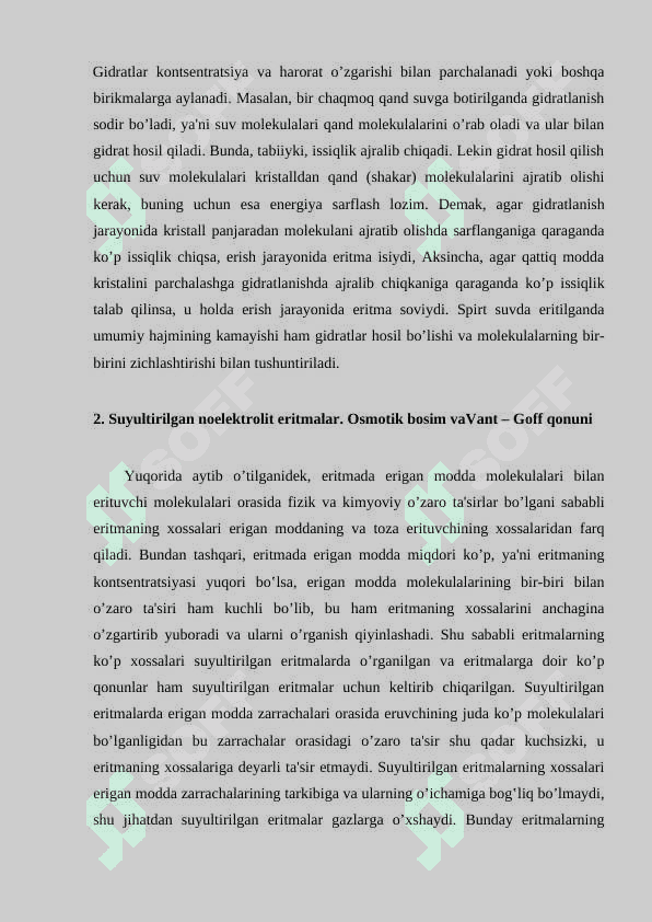 Eritmalar haqida umumiy tushunchalar, Eritmalar konsentratsiyasini ifodalash usullari. 5
