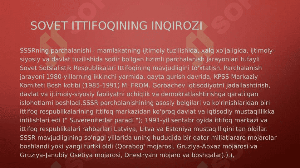 1991   avgust voqealari. GKCHP. Sovet davlatining tanazzulga yuz tutishi 5