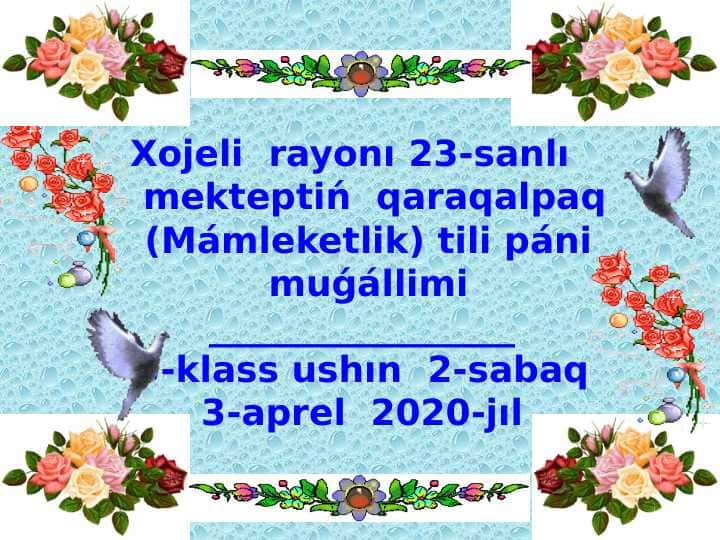Úhdew gáp hám buyrıq gáp 1