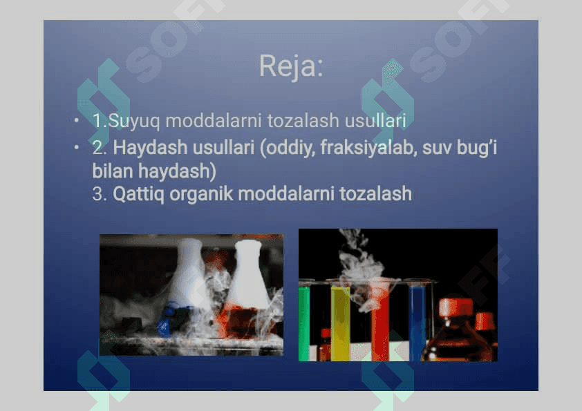 Suyuq moddalarni tozalash usullari 2