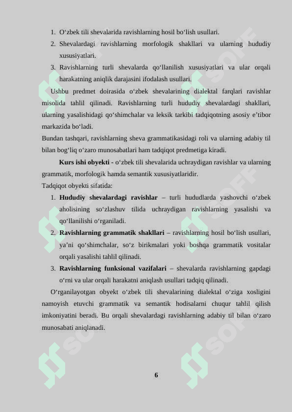 O‘zbek shevalarida ravish va uning yasalishi 6