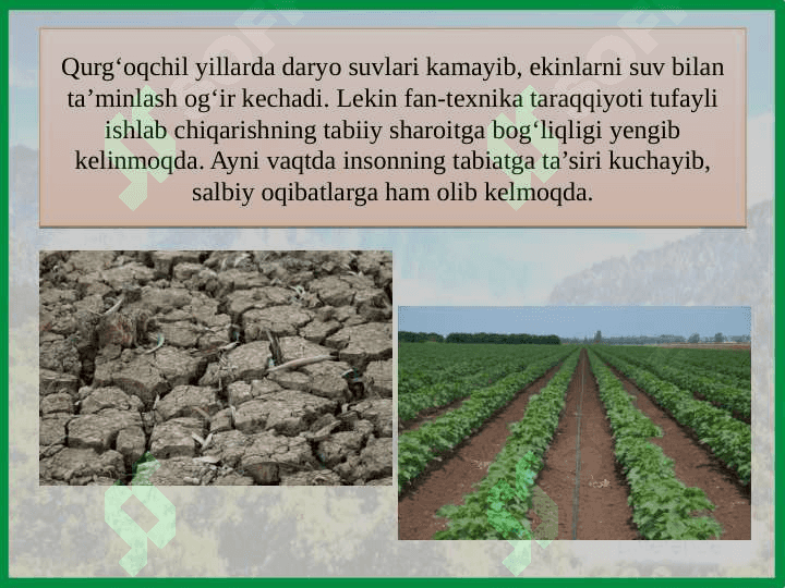O‘ZBEKISTONNING TABIIY SHAROITI VA TABIIY BOYLIKLARI 6