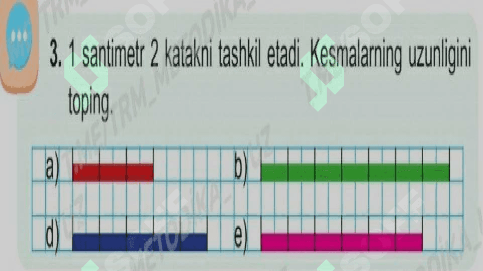 1-sinf matematika  uzunlik santimetr 8