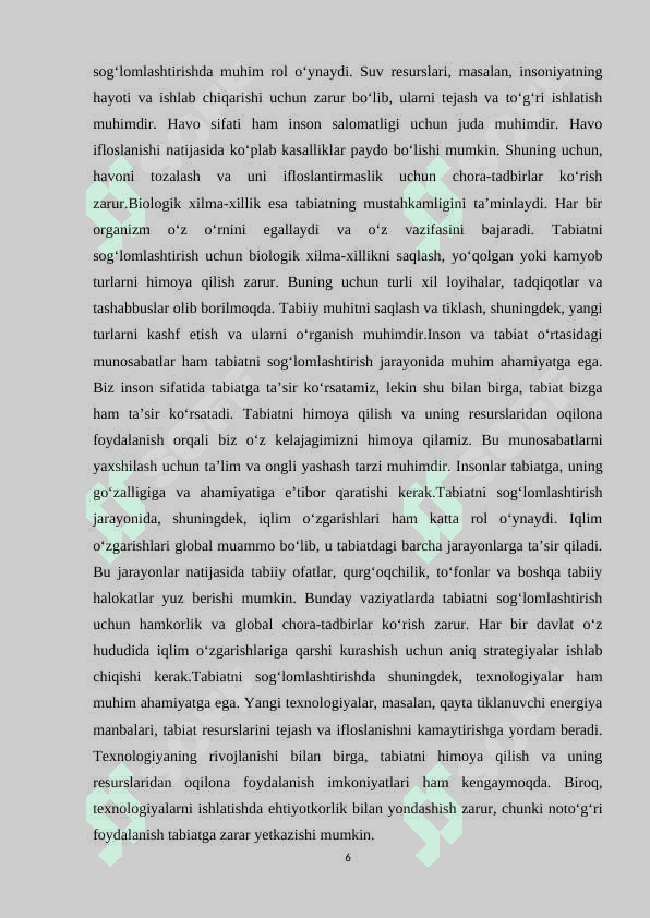 Tabiatni sog‘lomlashtiruvchi kuchlari va gigiyenik omillar 6