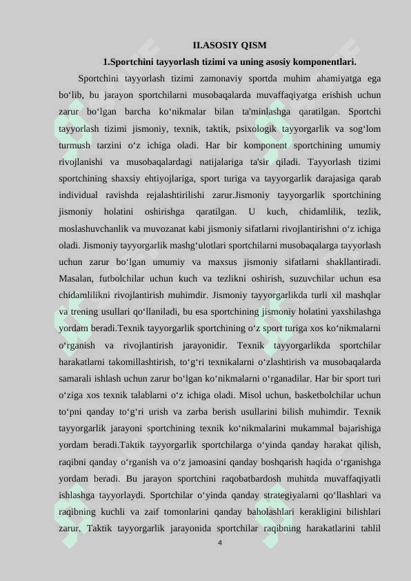 Sportchini tayyorlash tizimi. 4