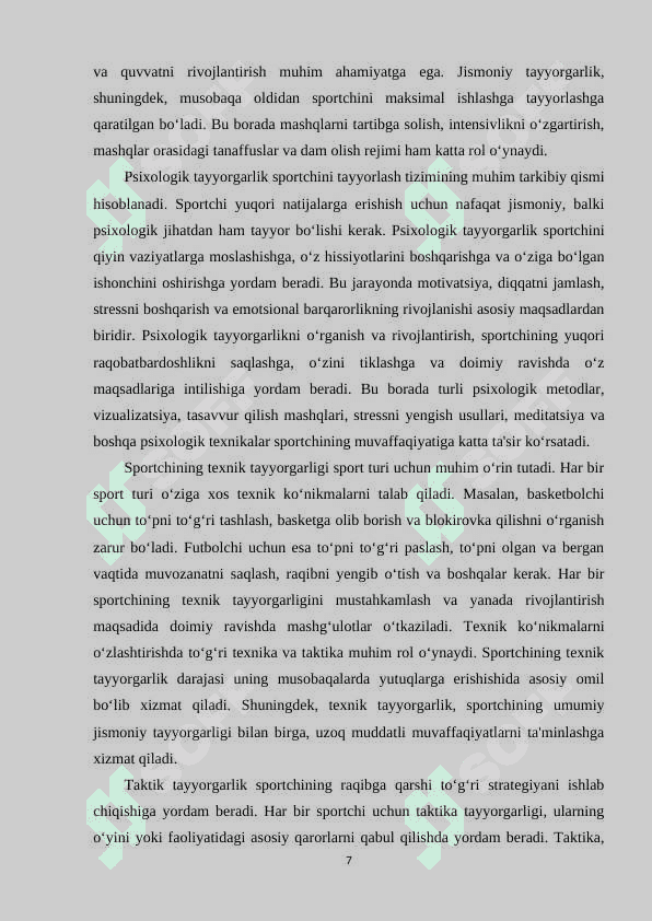 Sportchini tayyorlash tizimi. 7