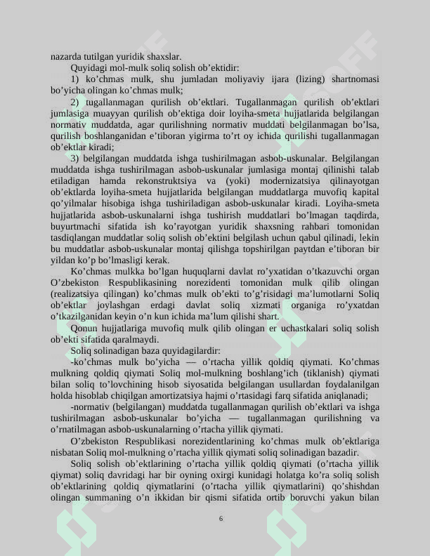 mol mulk solig'i 6