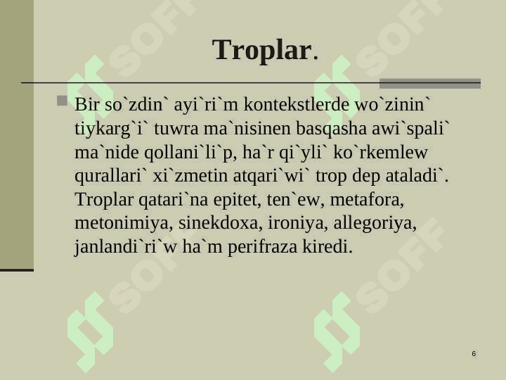 Tildin` ko`rkemlew quralları` 6
