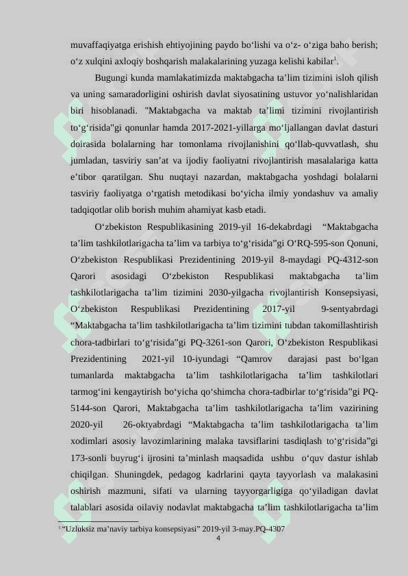 Maktabgacha tarbiya yoshidagi bolalarni har tomonlama tarbiyalashda tasviriy faoliyatga o‘rgatish metodikasining ahamiyati 4