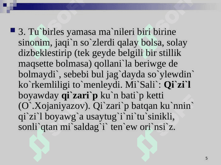 LEKSIKALI`Q  STILISTIKA 5