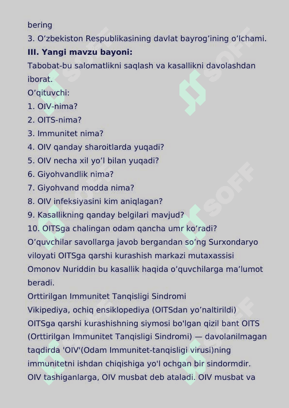 1 -dekabr Хalqaro OITSga qarshi kurash kuni 2