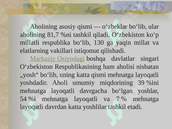 O'zbekistonning madaniy va ma'naviy taraqqiyoti 8