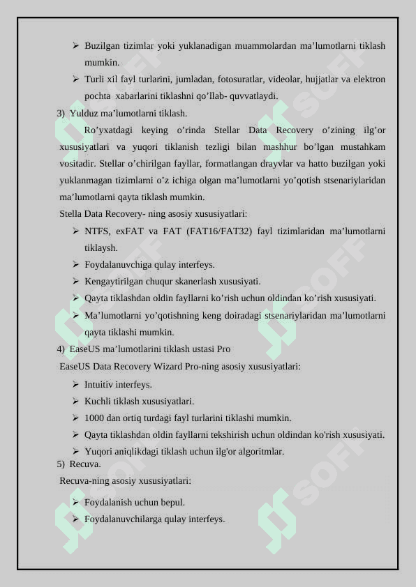 Ma'lumotlarni qayta tiklash vositalari 6