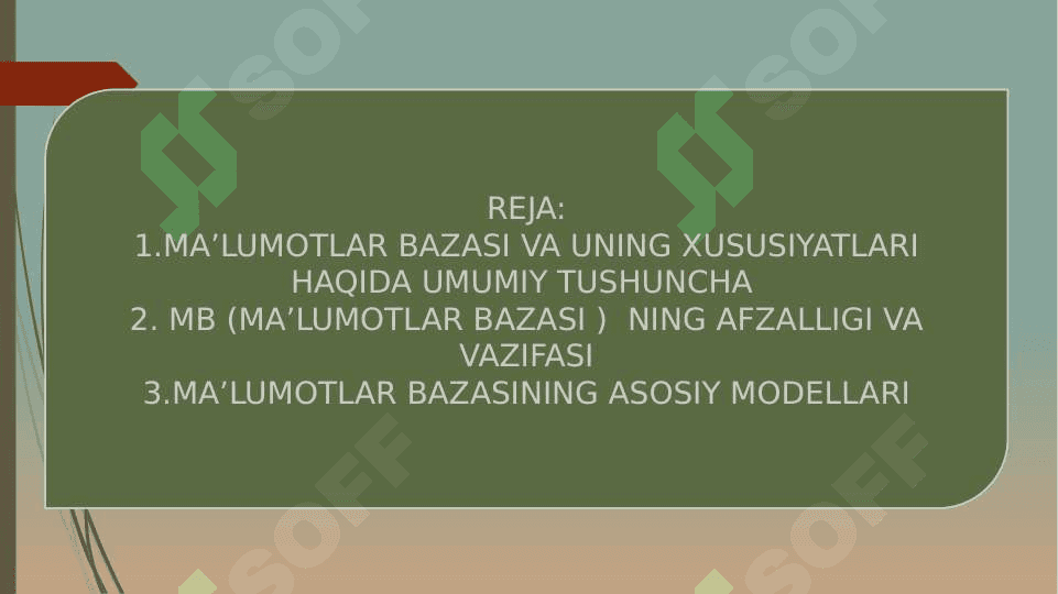 Mutaxassislikka oid ma’lumotlar bazasini tashkil qilish 2