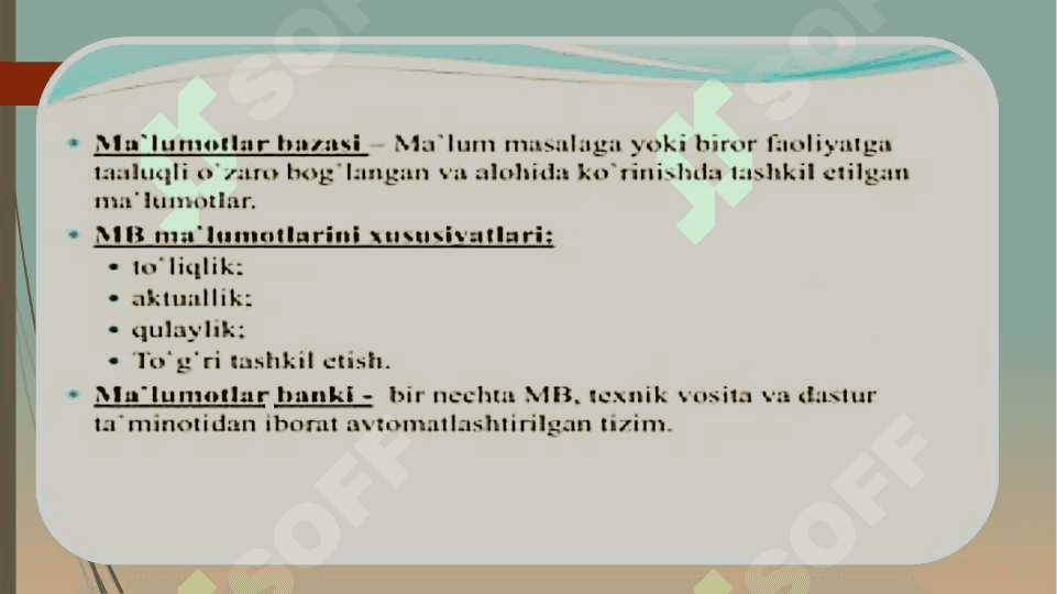Mutaxassislikka oid ma’lumotlar bazasini tashkil qilish 3