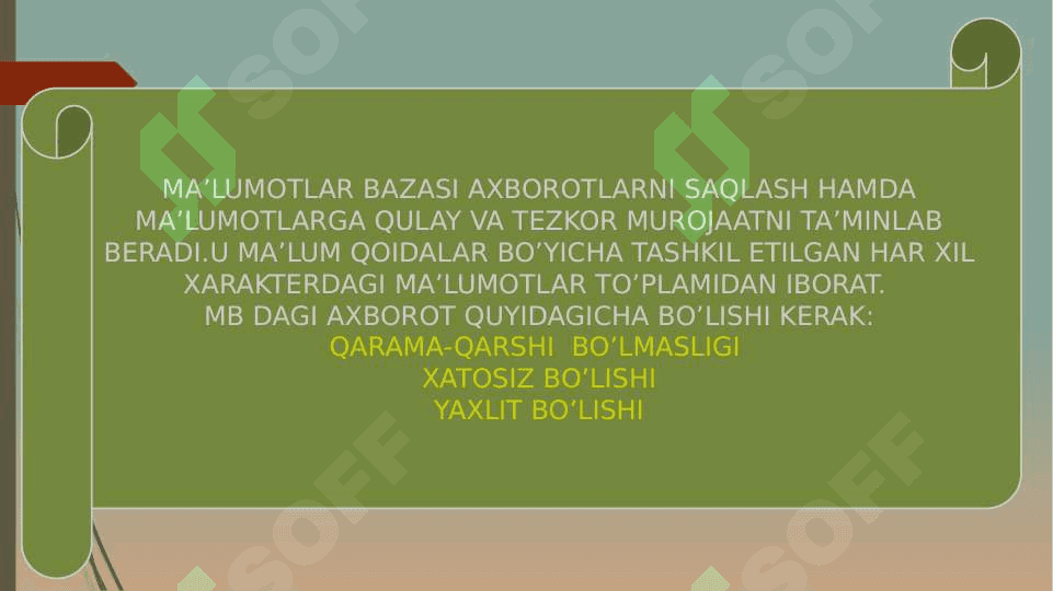 Mutaxassislikka oid ma’lumotlar bazasini tashkil qilish 4
