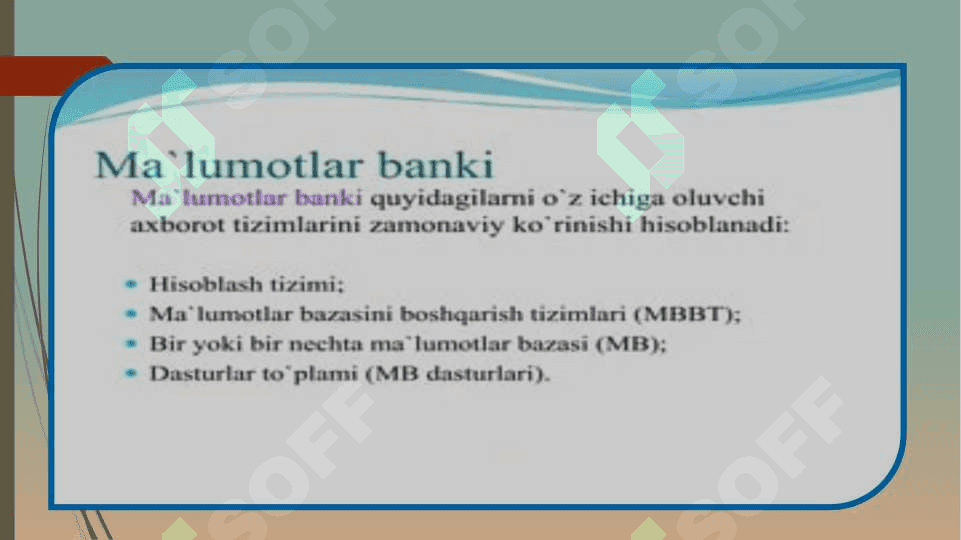 Mutaxassislikka oid ma’lumotlar bazasini tashkil qilish 5