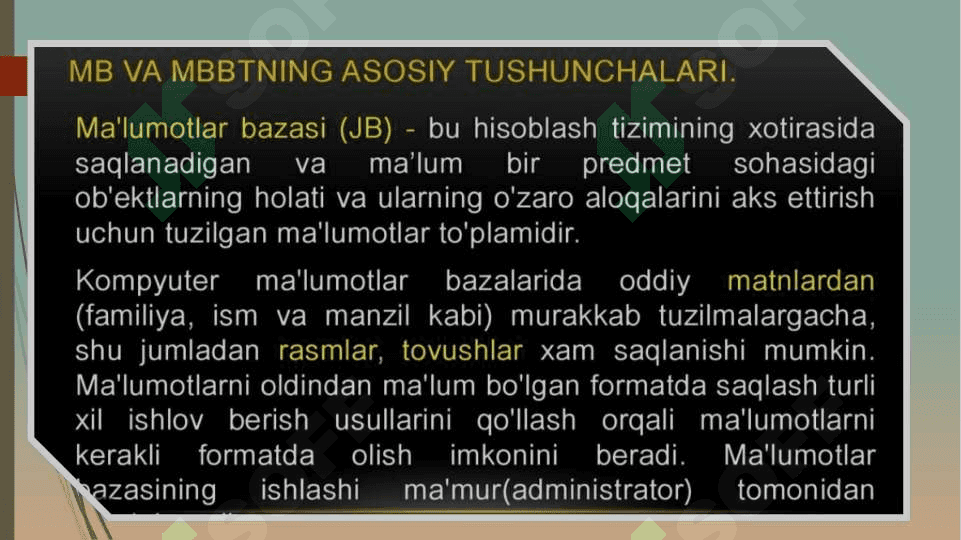 Mutaxassislikka oid ma’lumotlar bazasini tashkil qilish 6