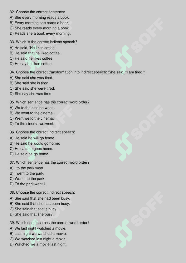 Ingliz tili test 5