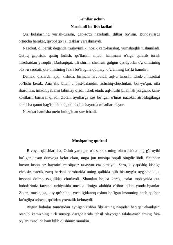 diktant matnlari 1