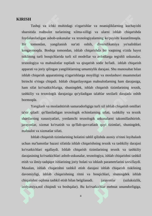 Tashkilot ishlab chiqarish jarayonlar korxonalar (yoq (OOO Grand-Stroy misoli) 3
