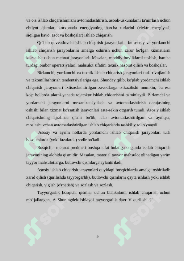 Tashkilot ishlab chiqarish jarayonlar korxonalar (yoq (OOO Grand-Stroy misoli) 8