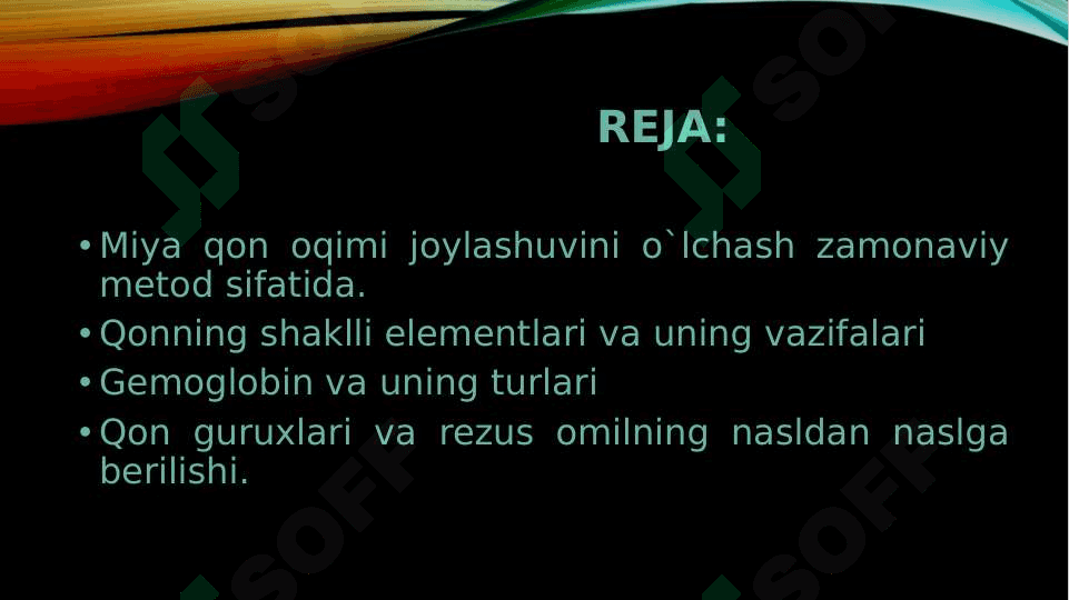 MIYA QON OQIMI JOYLASHUVINI O`LCHASH 2