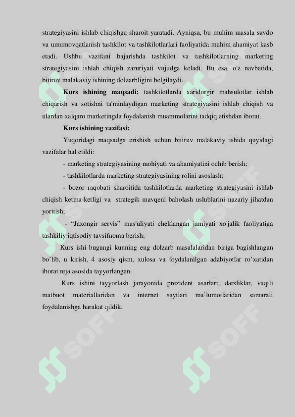 Tashkilotlarning marketing strategiyasini ishlab chiqish 4