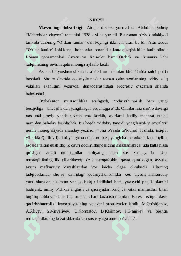 Abdulla Qodiriyning “ Mehrobdan chayon” romanida realistic tasvirning ustuvorligi 2