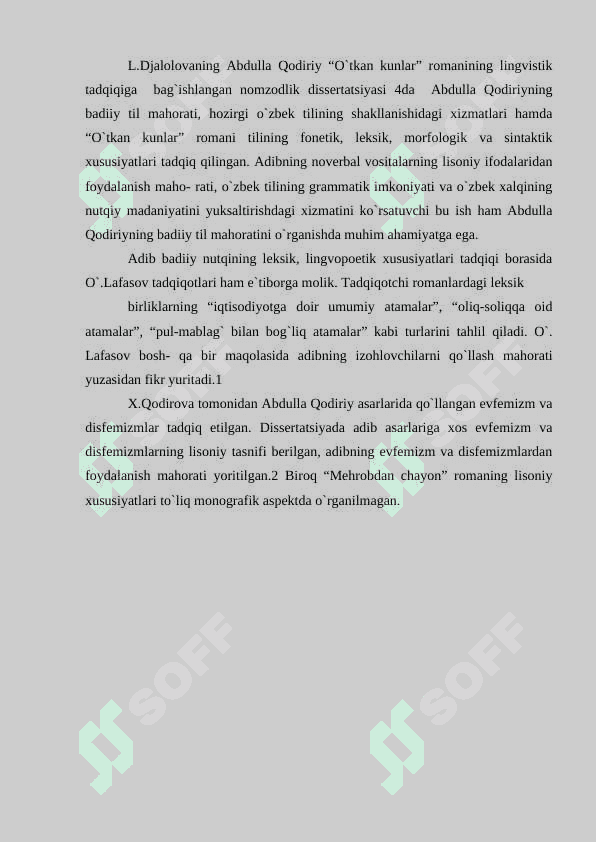 Abdulla Qodiriyning “ Mehrobdan chayon” romanida realistic tasvirning ustuvorligi 7