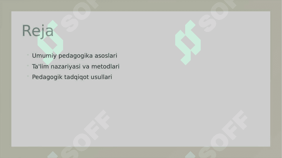Umumiy pedagogika ta'lim tarbiya nazariyasi pedagogika ilmiy tadqiqot metodlari 2