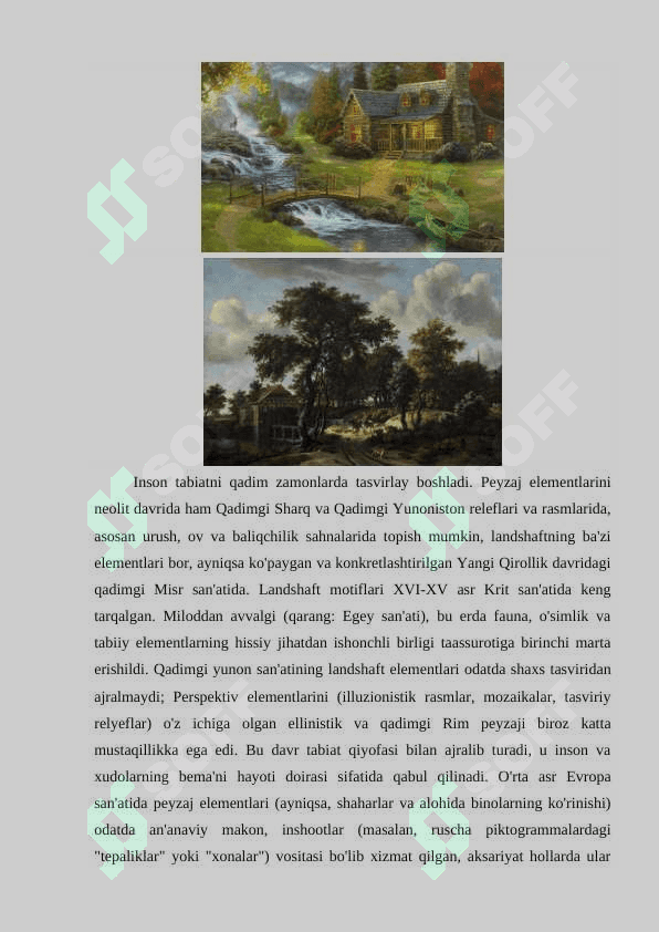 Urushdan keyingi davrda manzara janri. (O‘rol Tansiqboev, N.Qoraxon, R.Benkov ijodlari misolida)” 6