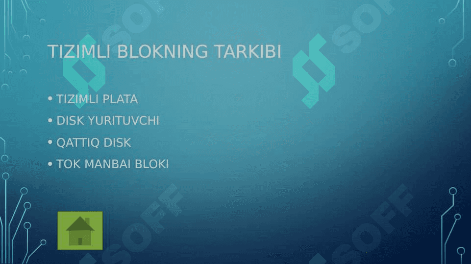Tizimli  blok qismlari bilan tanishish 3