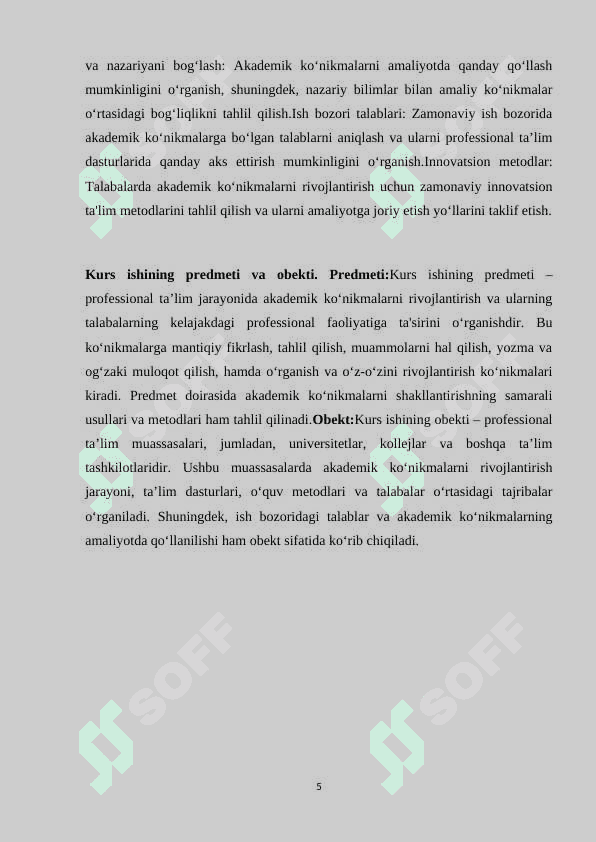 Professional ta’limda akademik ko’nikmalarning o’rni 5