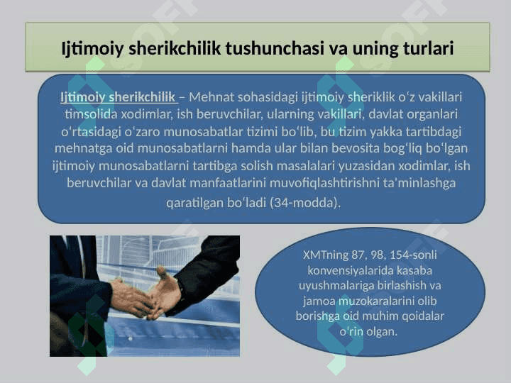 Mehnat sohasida ijtimoiy sherikchilik. Bandlik va aholini ishga joylashtirishni huquqiy tartibga solish 2
