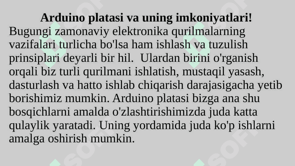 ARDUINO 1-DARS ARDUINO MIKROKONTROLLERI BILAN TANISHISH. 2
